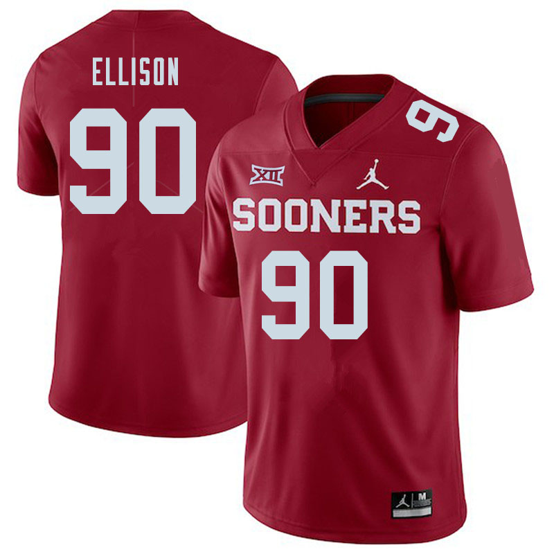 Jordan Brand Men #90 Josh Ellison Oklahoma Sooners College Football Jerseys Sale-Crimson